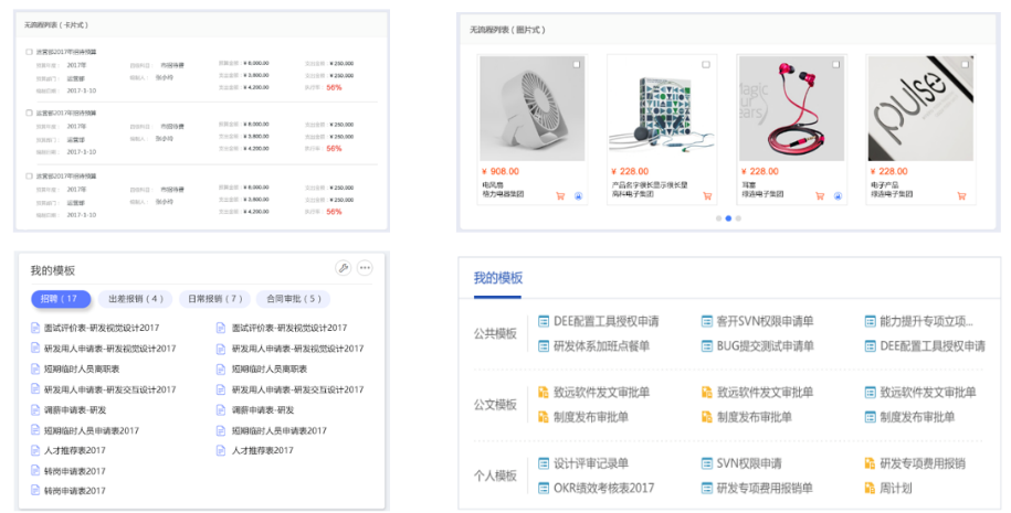 OA門戶分類表單類、信息底表類、流程模板類